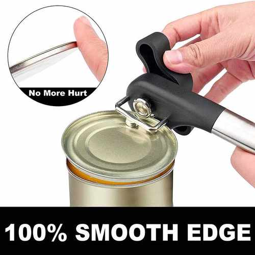 One-Click Manual Can Opener, Safety Smooth Edge Stainless - 图1