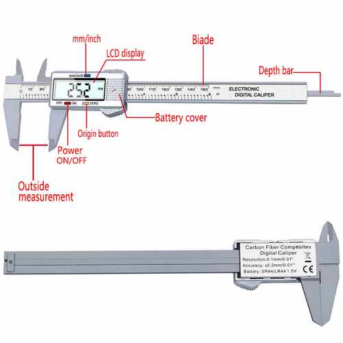 XINGWEIANG Digital Vernier Calipers150mm 6inch LCD Electroni - 图0