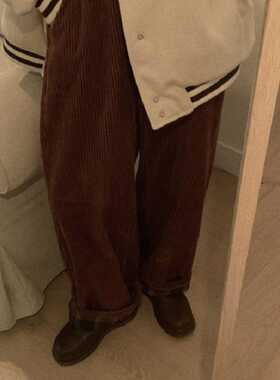 Brown Corduroy Pants Women High Waist Soft Girl Kawaii Korea