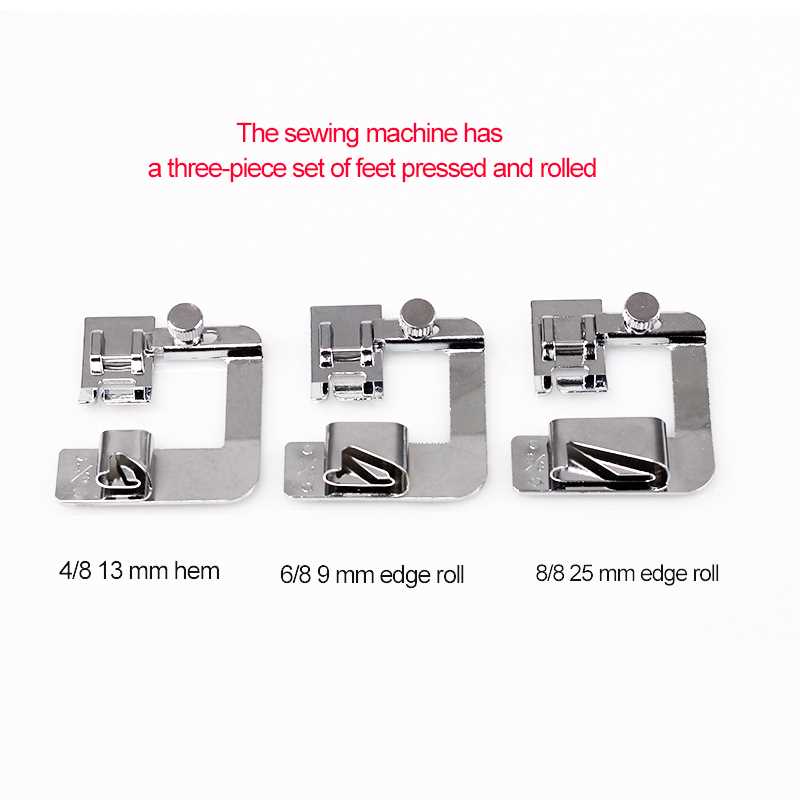 Useful 3pcs Sewing Machine Foot Presser Rolled Hem Feet Set - 图2