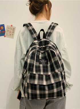 Fashion Plaid Women Backpack College Student Backpack Teena