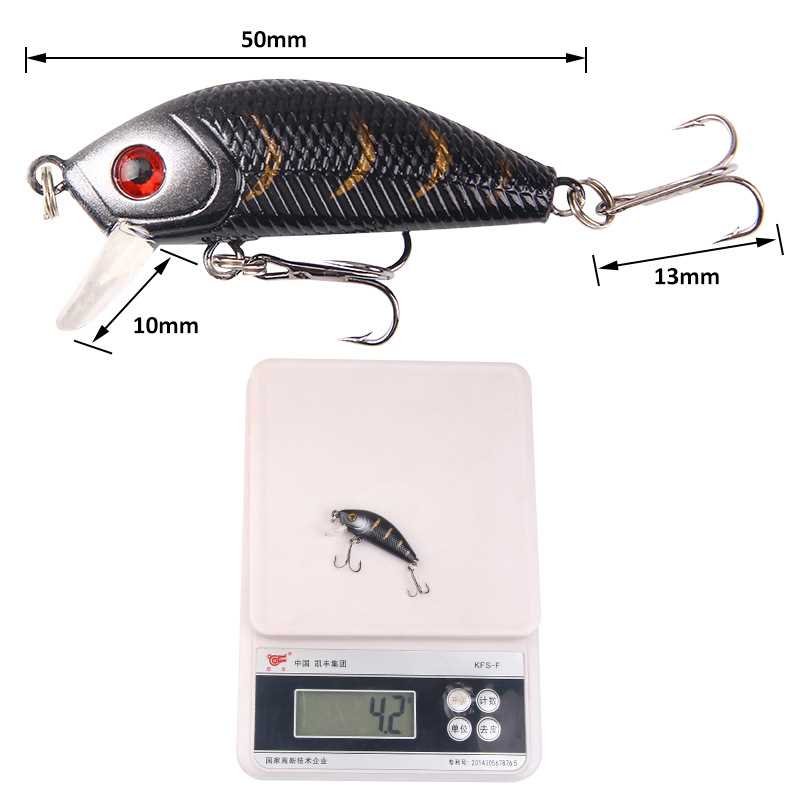 Minnow Lure Bait Bionic Bait 5cm/4.2g 8 Color ABS Freshwater-图3