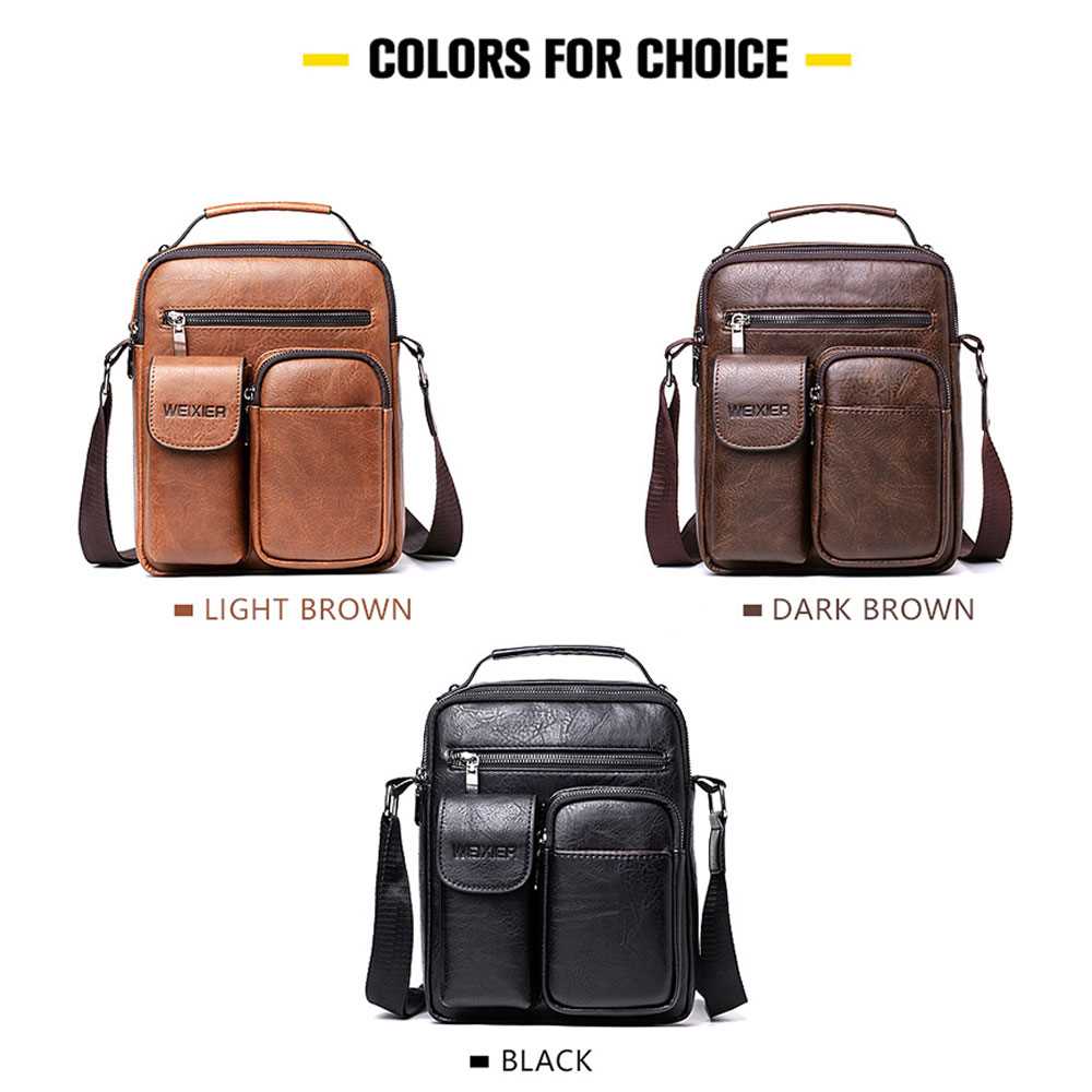 Men Briefcase Bag High Business Famous Brand Leather Shoulde - 图1