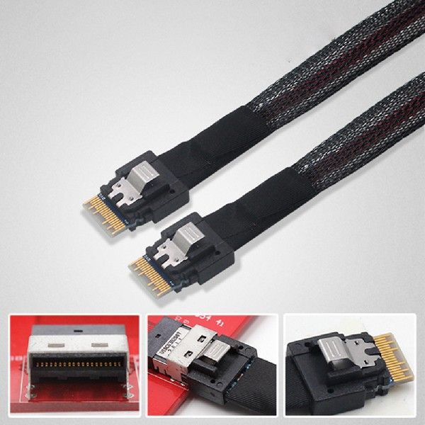 24Gbps Server 50cm Hard Drive Data Cable SAS 4.0 SFF-8654 - 图3