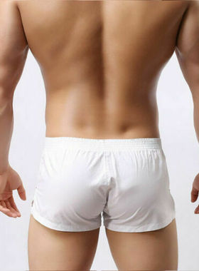 Men's cotton casual shorts Summer white Large size High wais