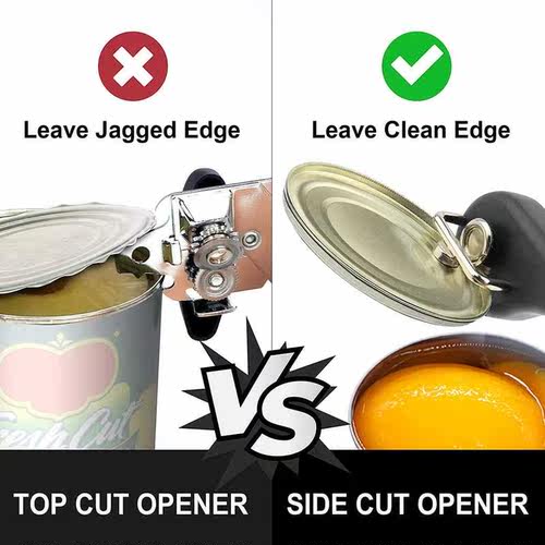 One-Click Manual Can Opener, Safety Smooth Edge Stainless - 图0