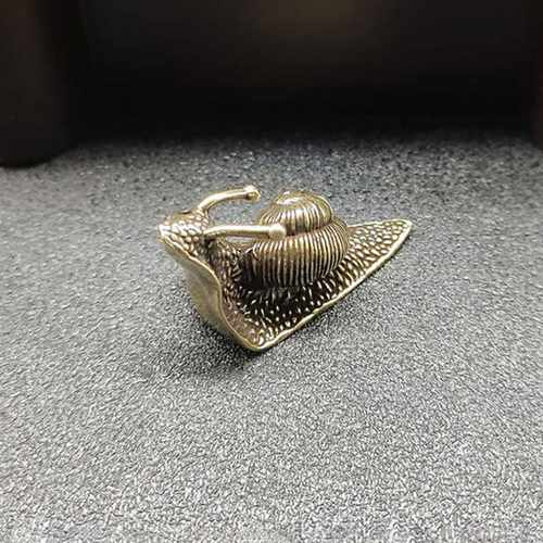 Solid Pure Brass Snail Figurines Miniature Simulation Animal - 图1