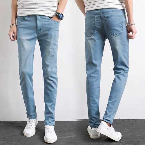 2021 Men's Variety Skinny Jeans Gray/blue Denim Jeans Brand - 图1
