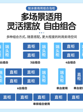 商用大容量无霜展示柜冷藏冷冻