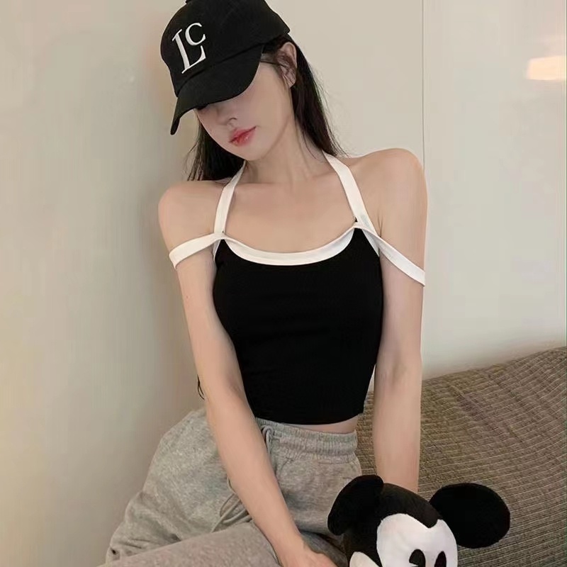 2023潮流吊带背心女夏外穿新款韩版内搭修身无袖上衣早秋露脐_ClothingStore潮流优选_女装_女士精品-第1张图片-提都小院