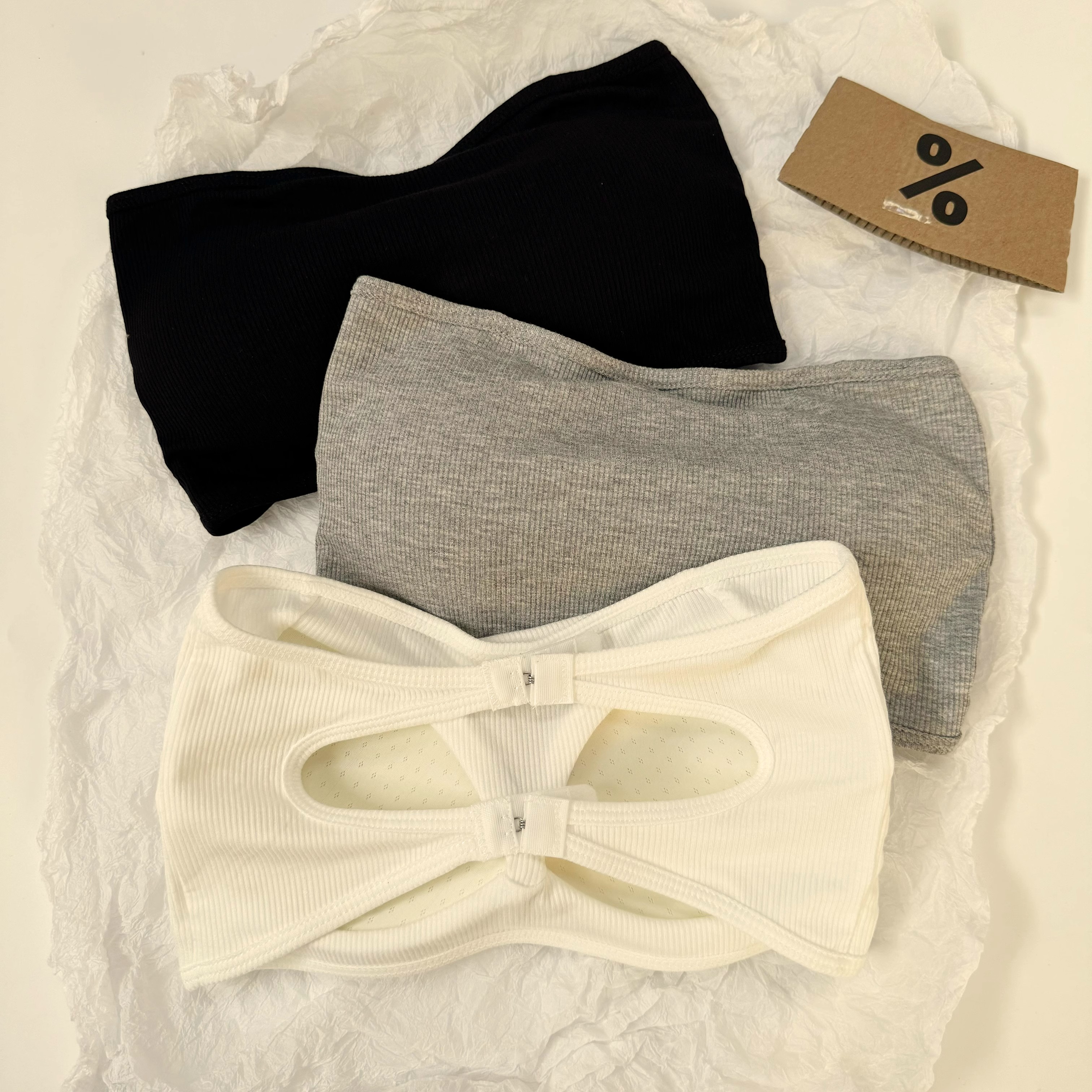 无肩带聚拢防滑内衣女生防走光薄款韩系抹胸一体式乳胶杯美背裹胸 - 图0