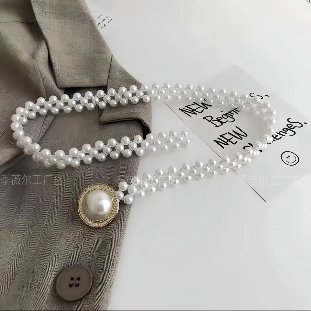 【厂家直销】加长弹力腰带时尚珍珠腰链大码连衣裙子收腰装饰皮带,淘宝优惠券,粉丝福利购,淘宝优惠卷