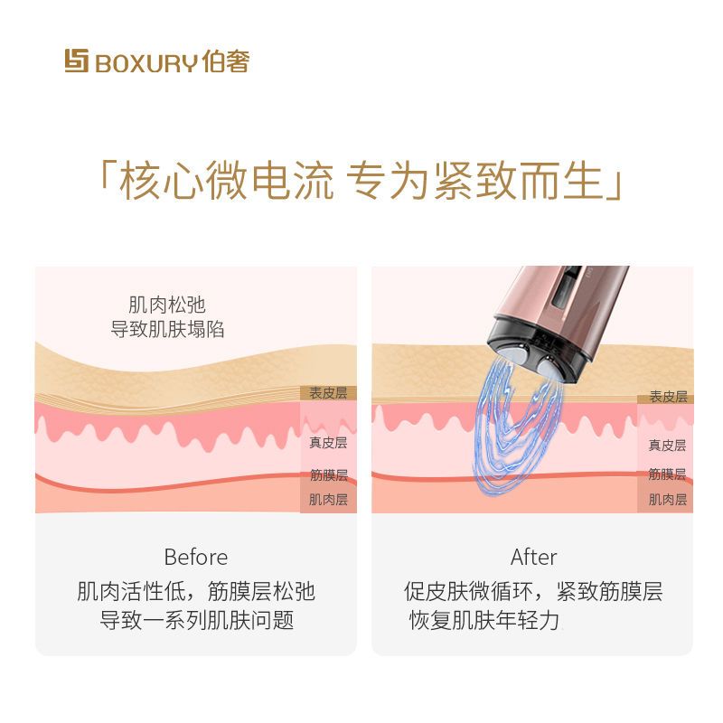 伯奢美容仪器多功能紧致提拉面部按摩仪微电流震动家用淡纹导入仪 - 图0