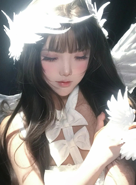 白天鹅羽毛翅膀头饰天使之翼发夹女舞会派对小众仙气拍照出片道具