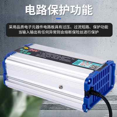 正波电动叉车电瓶充电器12V10A24V18A堆高车洗地机铅酸电池充电机 - 图0