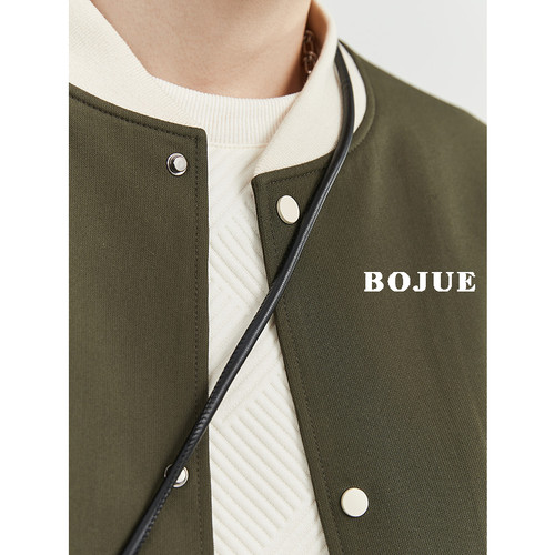 撞色拼接设计棒球领夹克男宽松23春秋季新款韩版时尚休闲潮流外套 - 图1