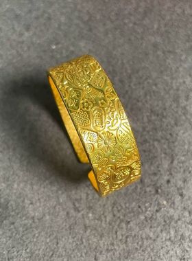 吉言手镯宽版宫廷风镯子