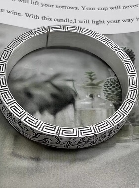 手工祥云手镯男女四方镯子