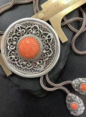 袍子链蒙古元素镶嵌仿山湖宝