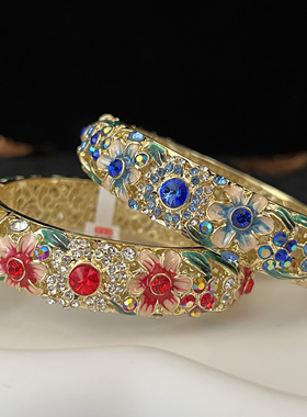 北京特色景泰蓝手镯合金开口镯子时尚首饰故宫旅游品送女朋友礼物