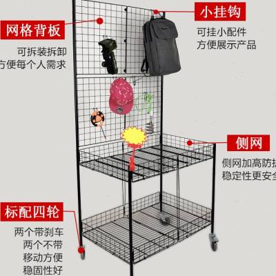 促销花车摆摊折叠货架展示台地摊架带轮户外移动摊位地推车甩货架-图0