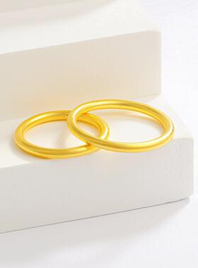 金包银戒指礼物素圈戒指对戒