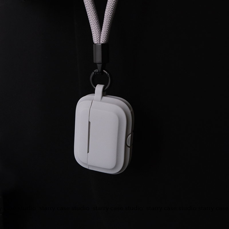 starry原创灰与灰蓝耳机壳适用于苹果AirPods2/3/4代pro3代硅胶全包保护壳纯色系瓦楞连体磨砂软壳薄雾灰简约 - 图0