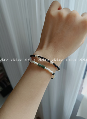 zizicz 原创小众设计感情侣闺蜜叠戴串珠手链diy米珠弹力古风竹节
