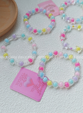 zizicz原创手工儿童串珠手链可爱活泼弹力公主手串女孩卡通礼物