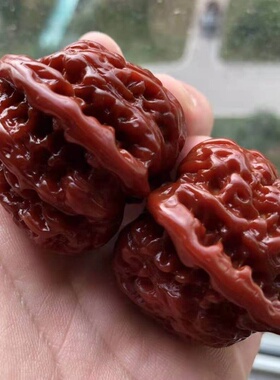 文玩核桃天然机刷包浆勇麒麟大官帽涞水精品野生手玩麻核桃