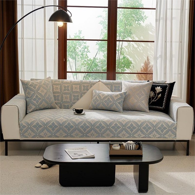 北欧高密雪尼尔沙发垫吸湿透气四季通用轻奢高级感防猫抓沙发罩巾,淘宝优惠券,粉丝福利购,淘宝优惠卷