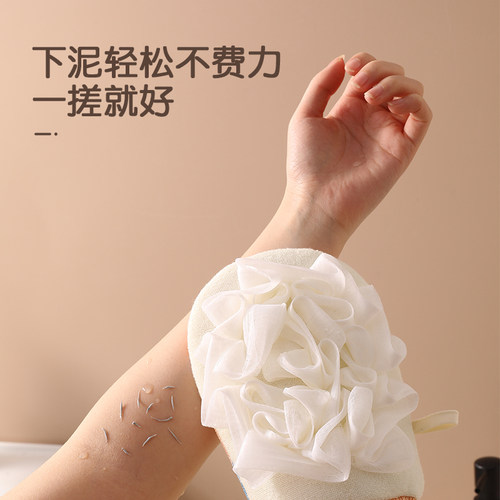 双面二合一浴花搓澡巾强力搓泥不伤皮肤家用洗澡擦背带浴球澡巾 - 图0