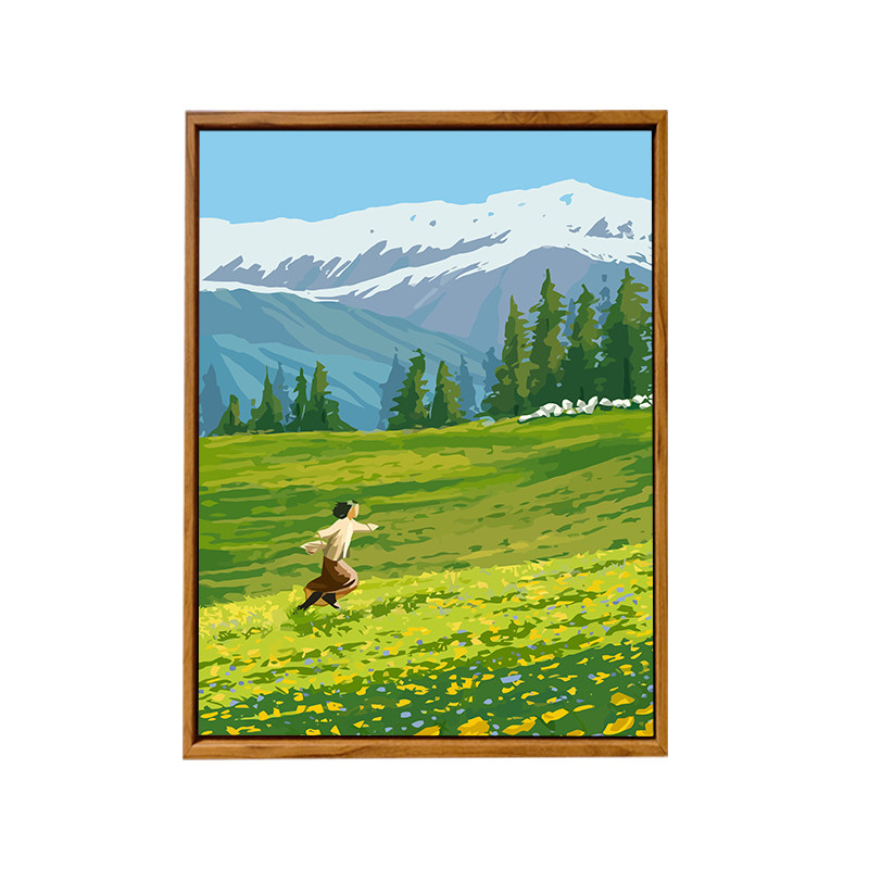 我的阿勒泰风景DIY数字油画手工绘填充涂色高级感解压油彩装饰画
