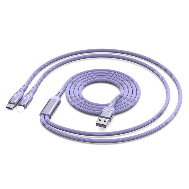 Dual typec data cable one to two 6A super fast charging