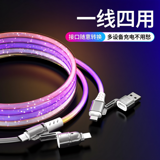 Yixingxing 4-in-1 Gypsophila Luminous Data Cable
