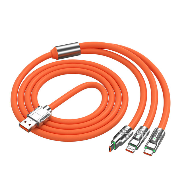 Silicone data cable three-in-one charger cable 120w