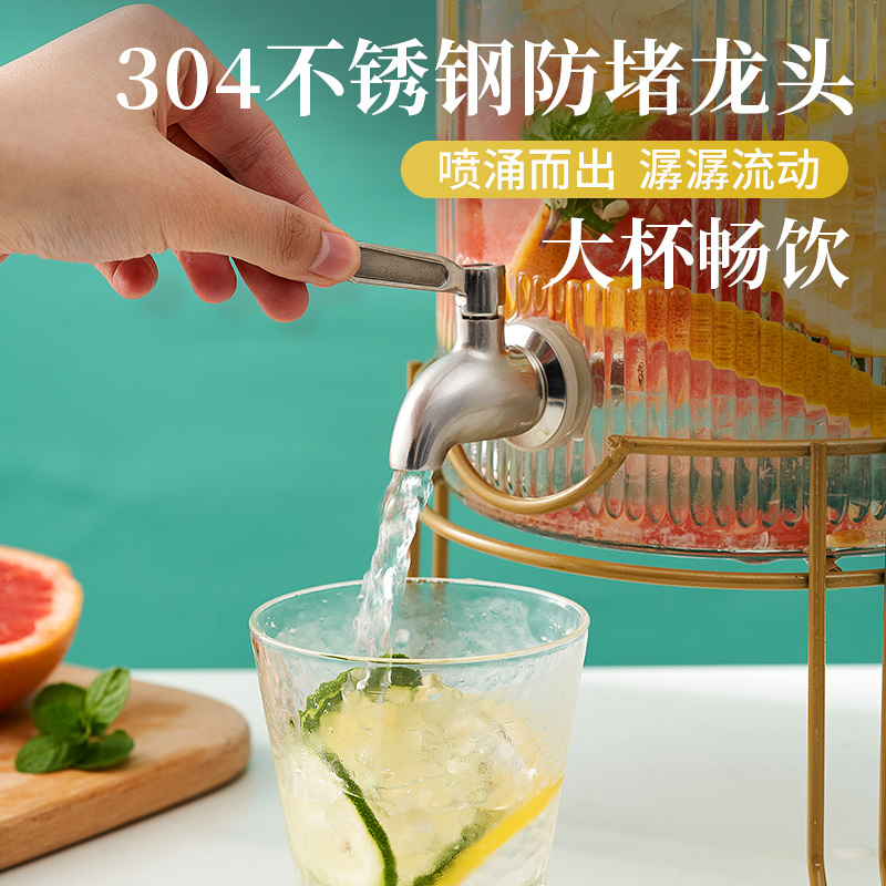 玻璃冷水壶泡酒瓶自制啤酒饮料桶水果茶桶酒桶罐果汁桶可乐桶容器-图2