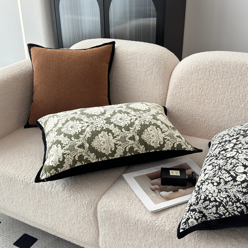 雪尼尔高端沙发靠枕腰枕长方形抱枕现代简约客厅靠垫法式复古靠背,淘宝优惠券,粉丝福利购,淘宝优惠卷