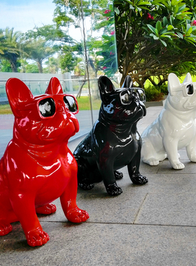 斗牛犬摆件简约家居装饰狗创意样板间工艺品店铺陈列摆件开业礼品