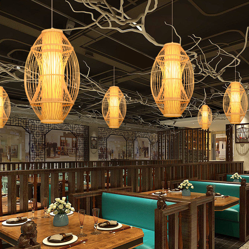 中式竹艺吊灯竹编田园餐厅饭店卧室阳台日式灯笼茶楼民宿灯具吊件,淘宝优惠券,粉丝福利购,淘宝优惠卷