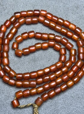 古玩收藏文玩西玛珠直切6m老红玛瑙桶鼓珠项链佛珠念珠串手链配珠