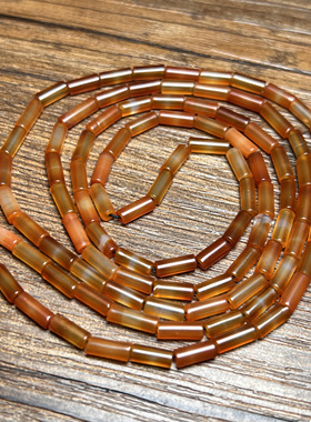 尼泊尔油光老玛瑙长管珠项链老珠细勒子手串配珠散珠手链长串项链