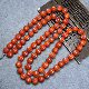 Antique collection fine handmade melon beads old jade south red quartzite jade beads string 10 necklace accessories with beads