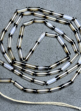 油光老玛瑙渐变色管珠项链配珠老珠细管手串配珠散珠手链长串配饰