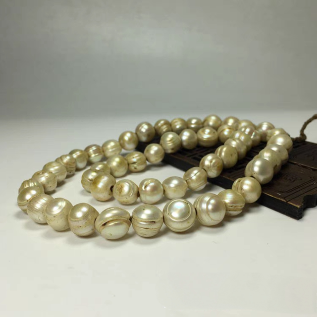 Old pearls, large rosary beads, antique antique collectibles, Qing Dynasty old objects, large holes, old pearl necklaces, antiques and miscellaneous items