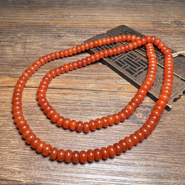 Antique collection jade ox blood red old type abacus bead south red abacus necklace persimmon red beads accessories