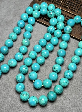 古玩老珠天然原石优化绿松石圆珠隔珠配饰手串金刚星月菩提配件