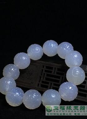 天然巴西红白玛瑙男士回纹珠手链