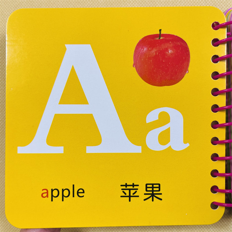宝宝撕不烂幼儿英语启蒙卡片儿童认英文字母识字卡 英文26个字母大小写撕不烂英语单词卡片 宝宝早教认知简单零基础婴儿英语教具