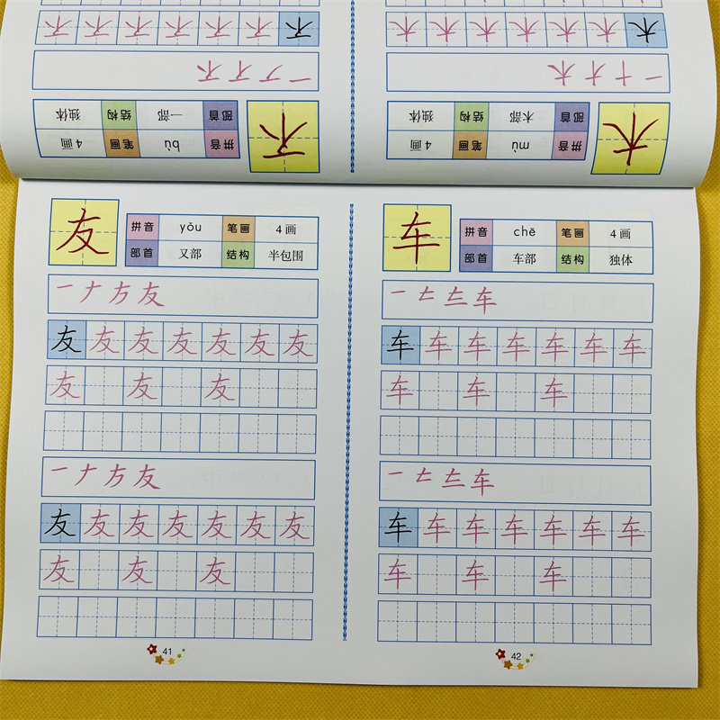 儿童写汉字笔画笔顺描红描写全2本小学生幼儿园3-5-6岁中班大班偏旁部首字帖 学前班幼小衔接教材铅笔学写字练字书笔划早教天天练